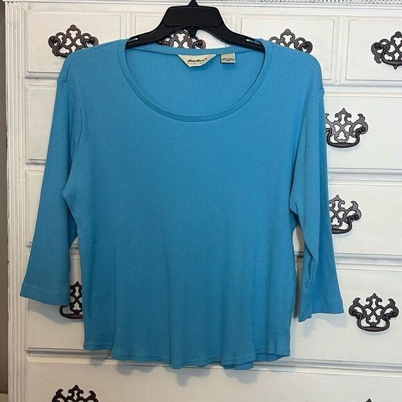 Y2K Eddie Bauer Lightweight Ribbed Top - Picture 2 of 16